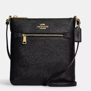 coach black and gold crossbody bag
